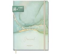 paper&you® Dotted Journal punteggiato A4+ con banda elastica "Soft Green" 156 pagine, taccuino, quaderno per schizzi, diario - sostenibile e rispettoso del clima