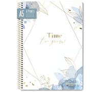 paper&you® Dotted Journal punteggiato A5 con rilegatura a spirale "Time to grow" 160 pagine, taccuino a punti, blocco universitario - sostenibile e rispettoso con il clima