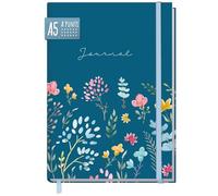 paper&you® Journal Dotted A5 con Banda elastica "Happy Flower" 156 pagine, taccuino a puntini, agenda - Sostenibile & rispettoso con il clima