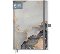 paper&you® Premium Journal dotted A5 "marmo grigio", carta spessa 120g/m², 188 pagine numerate, diario con griglia a punti - Sostenibile & rispettoso con il clima