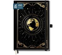 paper&you® Premium Journal dotted A5 "New Adventures", carta spessa 120g/m², 188 pagine numerate, agenda con griglia tratteggiata - Sostenibile & rispettoso con il clima