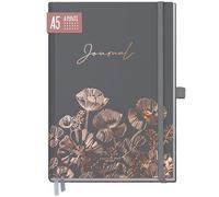paper&you® Premium Journal dotted A5 "Papavero", carta spessa 120g/m², 188 pagine numerate, agenda con griglia punteggiata - Sostenibile & rispettoso con il clima