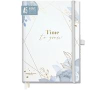 paper&you® Premium Journal dotted A5 "Time to Grow", carta spessa 120g/m², 188 pagine numerate, diario con griglia tratteggiata - Sostenibile & rispettoso con il clima