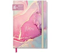 paper&you® quaderno a quadretti A6+ con Banda elastica "rosa seta" con 156 pagine, 78 fogli - taccuino, diario, agenda - Sostenibile & rispettoso con il clima