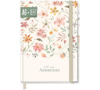 Paper&you® rubrica A6+ con indice A-Z e carta premium da 120 g/m² "Wild Blossoms" per contatti, compleanni e password - Sostenibile & rispettoso con il clima