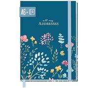 Paper&you® Rubrica A6+ con indice A-Z e libro "Happy Flower" in carta premium da 120 g/m² per contatti, compleanni e password - Sostenibile & rispettoso con il clima