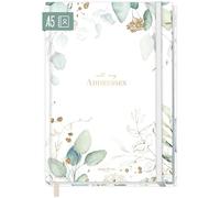 paper&you® - Rubrica per indirizzi A5 con registro A-Z [foglia d'oro] libro per contatti, compleanni e password, sostenibile e rispettoso del clima