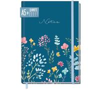 paper&you® taccuino A5+ a scacchiera con Banda elastica "Happy Flower" 156 pagine, 78 fogli, come diario, agenda, Journal - Sostenibile & rispettoso con il clima