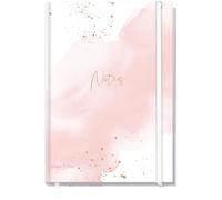 paper&you® taccuino A5+ con linee e Banda elastica "Blush" 156 pagine, 78 fogli - come Journal, agenda - Sostenibile & rispettoso con il clima