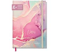 paper&you® taccuino A5+ con linee e Banda elastica "rosa seta" 156 pagine, 78 fogli - come Journal, agenda - Sostenibile & rispettoso con il clima