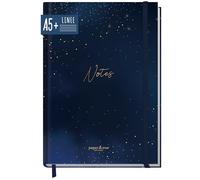 paper&you® taccuino A5+ con linee e Banda elastica "Starry Night" 156 pagine, 78 fogli - come Journal, agenda - Sostenibile & rispettoso con il clima