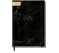 paper&you® Taccuino A5+ quadrettato con elastico [marmo nero] - 156 pagine, 78 fogli - come journal, diario - sostenibile e rispettoso al clima