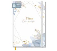 paper&you® Taccuino foderato A4+ con Banda elastica "Time to Grow" 156 pagine, 78 fogli - diario, album da disegno, agenda - Sostenibile & rispettoso con il clima