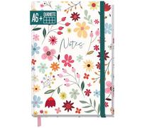 paper&you® taccuino quadrato A6+ con elastico [Wild Flower] con 156 pagine, 78 fogli - bullet journal, diario - sostenibile e climaticamente neutrale