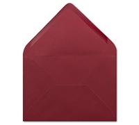 Paper24 - 25 buste formato DIN B6, colore rosso scuro, con struttura a coste, 12,5 x 17,5 cm, 100 g/m², incollate a umido per biglietti di Natale, biglietti di auguri, invito