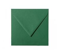 Paper24 50 buste quadrate, 100 x 100 mm, 10 x 10 cm, 120 g/m², con linguetta triangolare, colore: 13 verde scuro