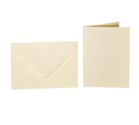 Paper24 - 75 buste colorate DIN C5 (162 x 229 mm) con biglietti pieghevoli coordinati DIN A5 (150 x 200 mm), color crema