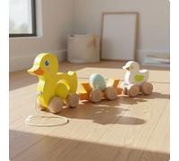 Papera di Legno Interazione Genitore-Figlio Animale da Trascinare Educativo