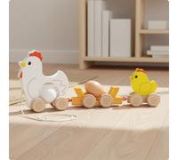 Papera di Legno Interazione Genitore-Figlio Animale da Trascinare Educativo