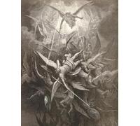 Paperback Composition Notebook diary journal: Paradise Lost, War in Heaven Cover: black and gray | 8.5 x 11 in (21.59 X 27.94 cm) pages 110 For School, College, Office, Work, Students,