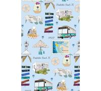 Paperback soft cover notepad notebook journal with Bradenton Beach & Anna Maria Island FL Florida landmarks in sky blue, 150 lined pages