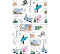 Paperback soft cover notepad notebook journal with Wilmington North Carolina NC landmarks in white, 150 lined pages