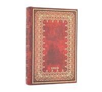 Paperblanks | 2026 Foglia d'Oro | Collezione Antica Pelle | 12 Mesi | Mini | Giornaliera | Chiusura con Fascia Elastica | 416 Pg | 80 GSM