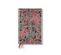 Paperblanks 2026 Garnet Silver Filigree Collection 12-Month Planner Flexis Mini Vertical Elastic Band 176 Pg 100 GSM