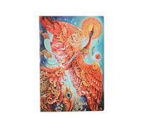 Paperblanks Agenda 12 mesi Flexi 2025, Uccello di fuoco, Mini, orizzontale, chiusura con fascia elastica