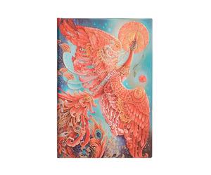 Paperblanks Agende 18 Mesi 2025, Uccello di Fuoco, Mini, Orizzontale, Chiusura con Fascia Elastica