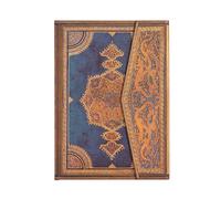 Paperblanks | Indaco Safavita | Diari a copertina rigida | Midi | Righe: Hardcover, 120 gsm, ribbon marker, memento pouch, wrap closure