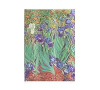 Paperblanks | Iris di Van Gogh | Diari a copertina rigida | Midi | Righe: Hardcover, 120 gsm, ribbon marker, memento pouch, elastic closure, book edge printing