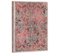 Paperblanks Taccuino flexi a copertina morbida, Ultra, Bianco, Collezione Filigrana d'Argento, Granato - 18 x 23 cm