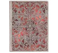 Paperblanks Taccuino flexi a copertina morbida, Ultra, Righe, Collezione Filigrana d'Argento, Granato - 18 x 23 cm