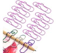 Paperclip Pen Holder, 9 Pcs Heart Pen Clip For Notebook, 2.8in Paperclip Pens Holders for Papers Planner Jumbo Office Supplies (Pink)
