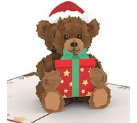 papercrush® Biglietto pop up auguri natale 3D orsacchiotto - Carta regalo natalizia per fidanzato o padre, donna (fidanzata, mama, nonna) e bambini - Cartolina portasoldi con orsetto per auguri natale