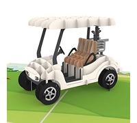 papercrush® Biglietto pop-up carrello da golf - Divertente biglietto di compleanno 3D, Carta regalo per golfista, uomo (papà, zio, nonno, fratello) e donna - Buono regalo per giocatori di golf