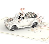papercrush® Biglietto pop-up con auto just married per matrimonio - Biglietto di nozze 3D per coppia gay, Elegante biglietto di auguri per coppie di uomini, Regalo di nozze o denaro per 2 uomini