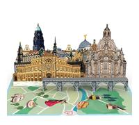 papercrush Biglietto pop-up Dresda - Buono speciale o regalo in denaro per viaggi di Dresda, biglietto regalo 3D o buoni per hotel, regalo di compleanno, idea regalo per viaggi in città in Germania