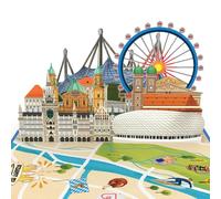 papercrush® Biglietto pop-up Monaco - Buono di viaggio speciale per Baviera per donna e uomo (mamma, papà, fra, sorella, amica), Biglietto regalo 3D per hotel, Regalo per un viaggio in città tedesca