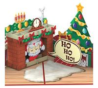 papercrush® Biglietto pop up natalizio Babbo Natale nel camino - divertente biglietto di Natale 3D per bambini, donne, uomini - biglietto di auguri di Natale fatto a mano con busta per mamma o pappa