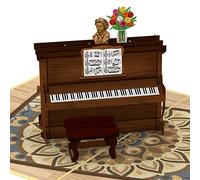 papercrush® Biglietto pop-up pianoforte - Biglietto d'auguri 3D con piano per bambini, donne, uomini e pianisti, Biglietto di auguri per insegnante di pianoforte, Buono speciale per lezioni di piano