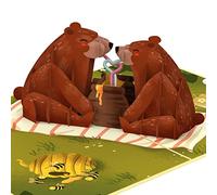 papercrush® Pop-up biglietto Picnic degli orsi - Biglietto d'auguri romantico per anniversario fidanzamento per lui (uomo, marito), Biglietto regalo san valentino per lei 3D per dire ti amo