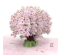 papercrush® Pop up biglietto Sakura XXL - Biglietto compleanno grande 3D per donne (moglie, fidanzata, amica), Carta nasctia d'una bimba, Carta regalo come biglietto d'auguri o di ringraziamento