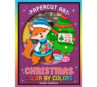 Papercut Art Christmas (Advent Calendar): Color by Colors Coloring Book for Adults (Grayscale)
