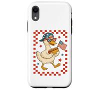 Paperella patriottica con hot dog e bandiera divertente 4 luglio USA Custodia per iPhone XR