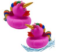 Paperella unicorno da bagno - rosa con criniera arcobaleno