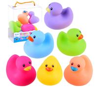 Paperelle da bagno in gomma colorate, set da 6 pezzi