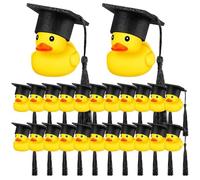 Paperelle Di Gomme Per Laurea Con Tocco, Giocattolo Da Bagno Anatre Graduate In Gomme Con Cappello Da Laurea Per Decorazione Auto E Scrivania, Giocattoli Per Festa A Tema Di Laureas