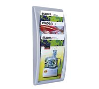 Espositore da parete a 4 tasche A4 grigio quick fit system - Z03545